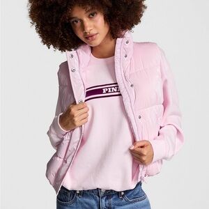 Victoria’s Secret PINK "High Shine Marshmallow Puffer Vest NWOT